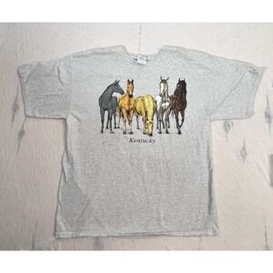 Gildan Gray Horse Graphic T-Shirt